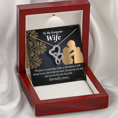 To My Wife It's Always Been You Twin Hearts Necklace Cz Eternal Bond Pendant From Son Daughter Gift Anniversary Birthday Graduation Mothers Day - Double Hearts Necklace