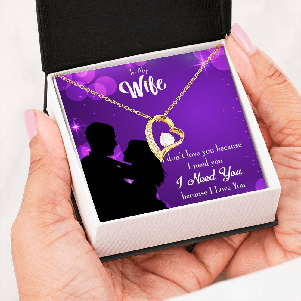 Gift For Wife Gift For Wife Because I Love You Forever Love NecklaceHeart Pendant Stainless Steel or 18k Gold - Forever Love Necklace Gift Idea For Woman