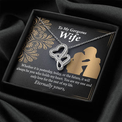 To My Wife It's Always Been You Twin Hearts Necklace Cz Eternal Bond Pendant From Son Daughter Gift Anniversary Birthday Graduation Mothers Day - Double Hearts Necklace