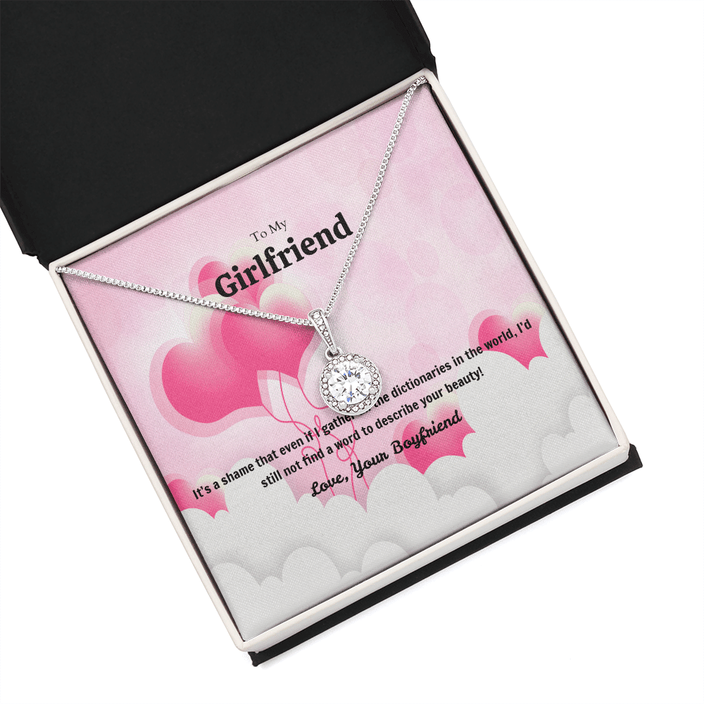 To My Girlfriend Valentines Gift No Word to Describe Your Beauty Heart Balloon Eternal Union Necklace - Eternal Hope