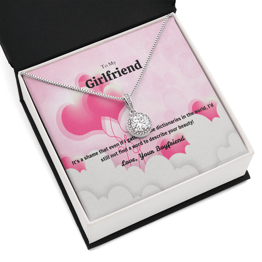 To My Girlfriend Valentines Gift No Word to Describe Your Beauty Heart Balloon Eternal Union Necklace - Eternal Hope
