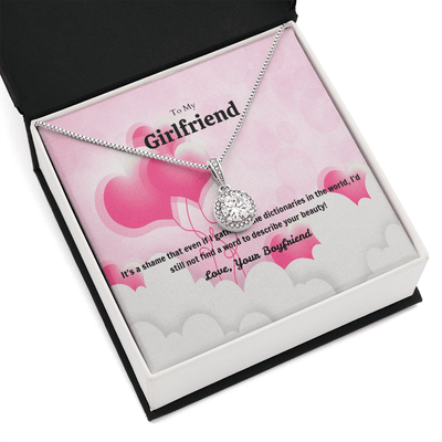 To My Girlfriend Valentines Gift No Word to Describe Your Beauty Heart Balloon Eternal Union Necklace - Eternal Hope