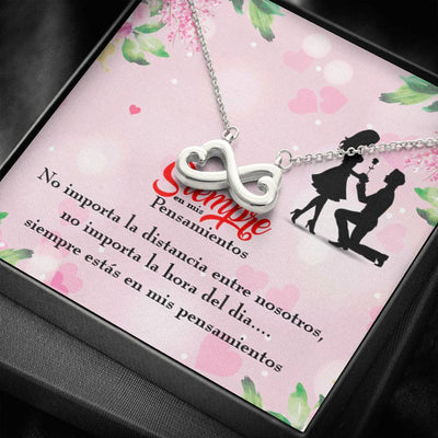Siempre En Mis Pensamientos Spanish Necklace Infinity Pendant Stainless Steel Wife Gift - Infinity Love Necklace