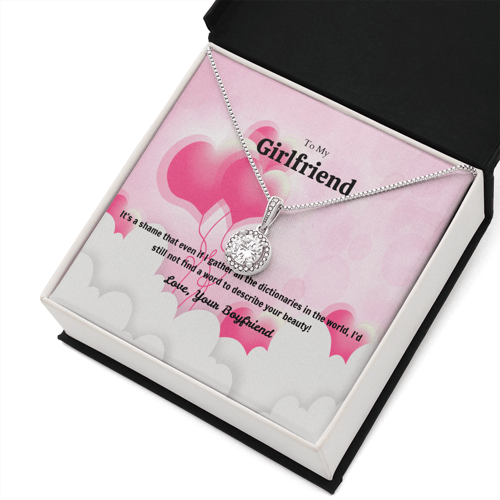 To My Girlfriend Valentines Gift No Word to Describe Your Beauty Heart Balloon Eternal Union Necklace - Eternal Hope