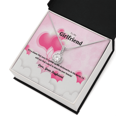 To My Girlfriend Valentines Gift No Word to Describe Your Beauty Heart Balloon Eternal Union Necklace - Eternal Hope