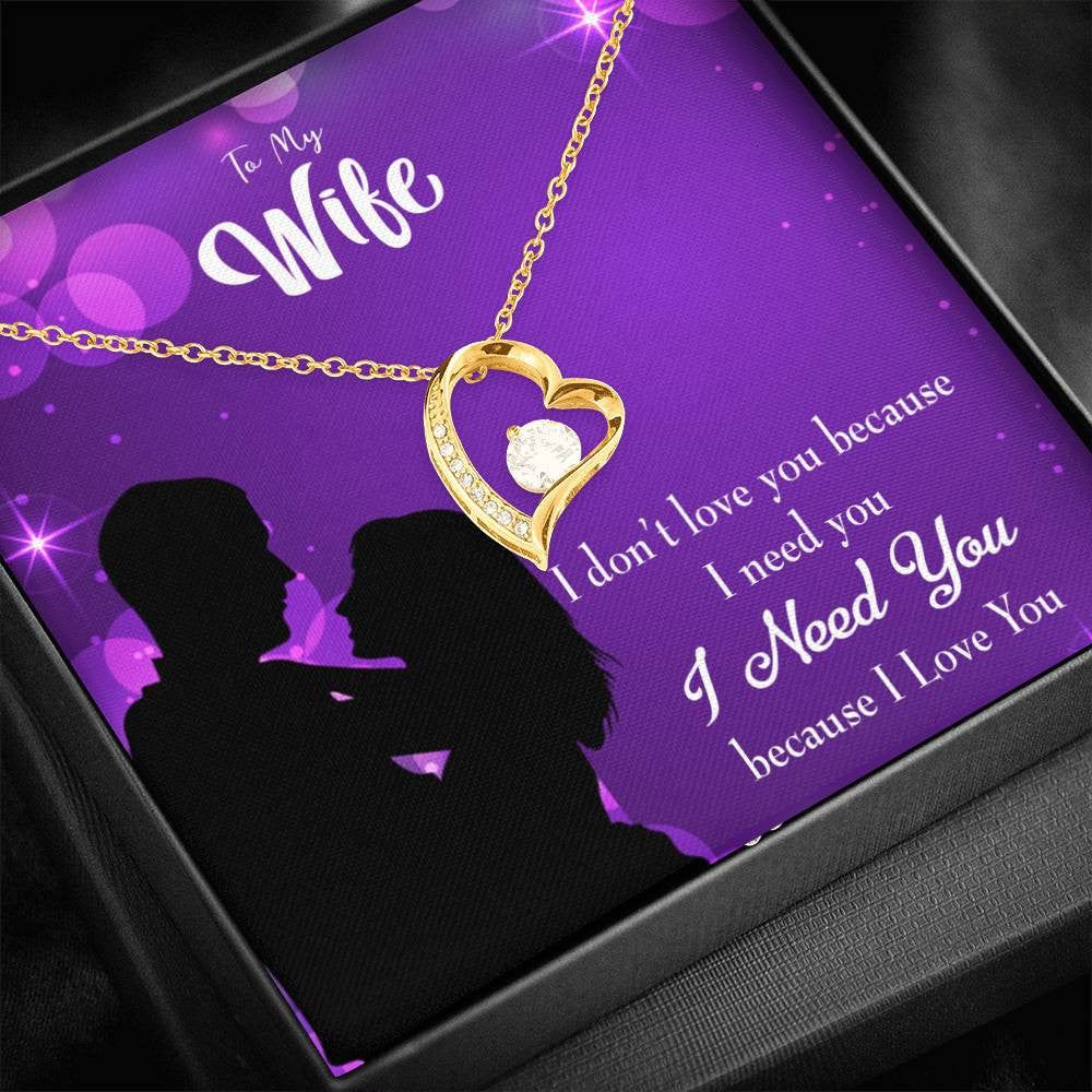 Gift For Wife Gift For Wife Because I Love You Forever Love NecklaceHeart Pendant Stainless Steel or 18k Gold - Forever Love Necklace Gift Idea For Woman