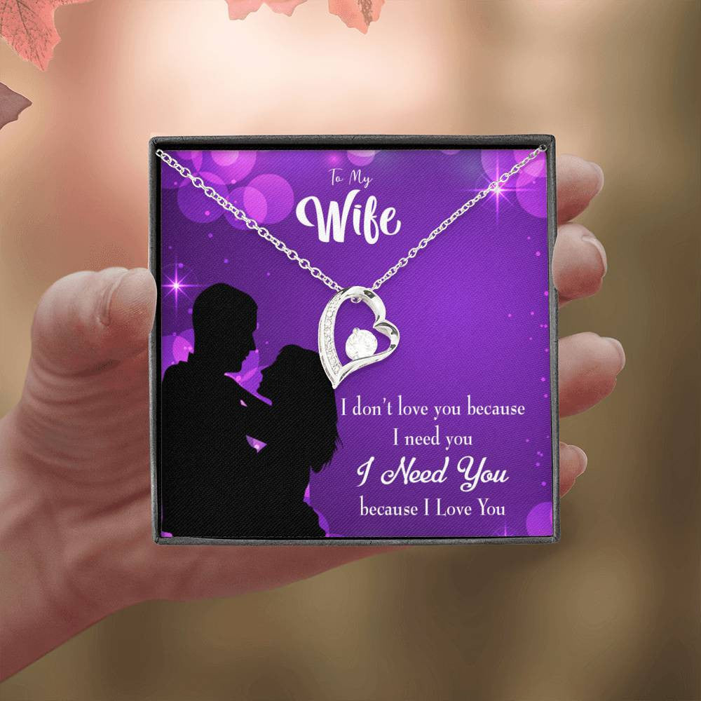 Gift For Wife Gift For Wife Because I Love You Forever Love NecklaceHeart Pendant Stainless Steel or 18k Gold - Forever Love Necklace Gift Idea For Woman