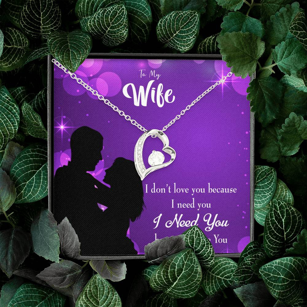 Gift For Wife Gift For Wife Because I Love You Forever Love NecklaceHeart Pendant Stainless Steel or 18k Gold - Forever Love Necklace Gift Idea For Woman