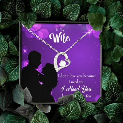 Gift For Wife Gift For Wife Because I Love You Forever Love NecklaceHeart Pendant Stainless Steel or 18k Gold - Forever Love Necklace Gift Idea For Woman