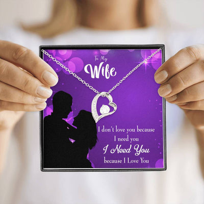 Gift For Wife Gift For Wife Because I Love You Forever Love NecklaceHeart Pendant Stainless Steel or 18k Gold - Forever Love Necklace Gift Idea For Woman