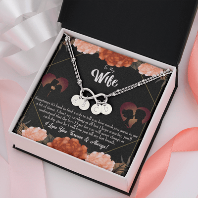 To My Wife Love You Forever Infinity Bracelet With Initial Charms - Infinity Bracelet