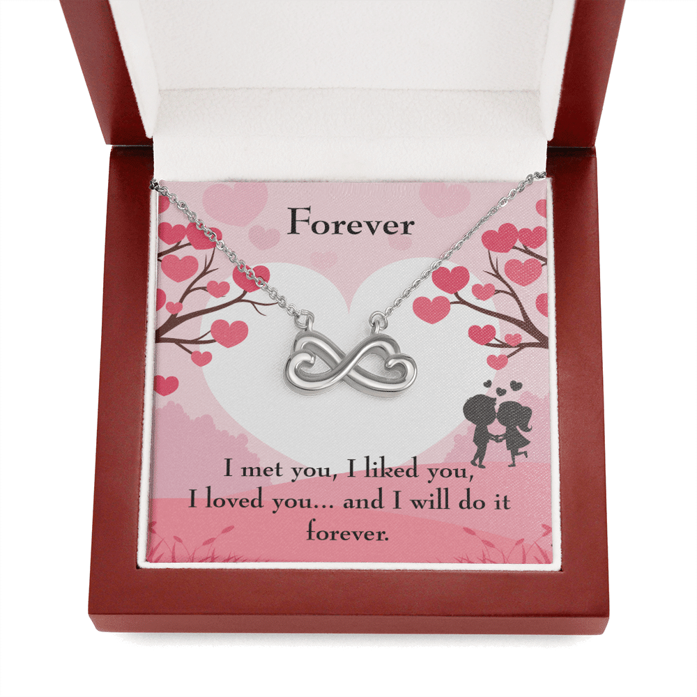 Forever Infinity Stainless Steel Pendant Message Card Wife Gift - Infinity Love Necklace