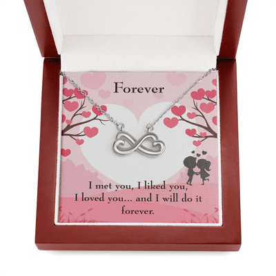 Forever Infinity Stainless Steel Pendant Message Card Wife Gift - Infinity Love Necklace