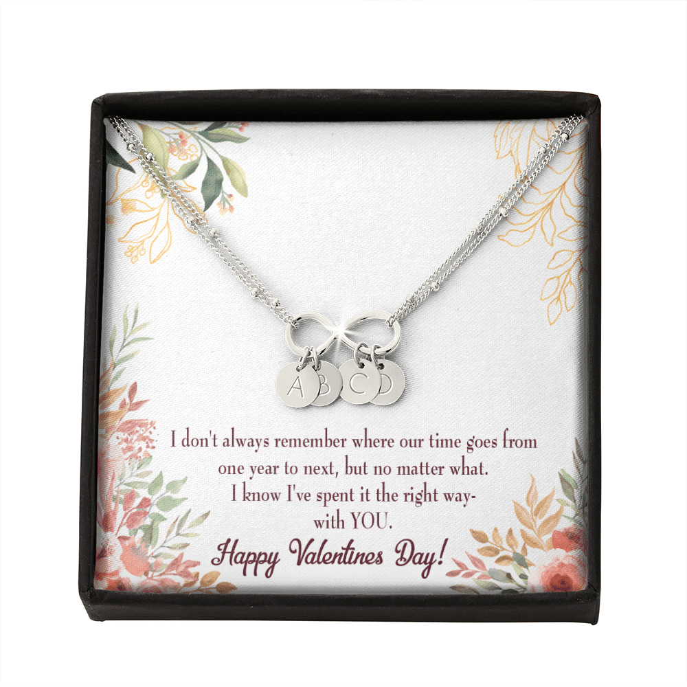 To My Girlfriend Time Well Spent Infinity Bracelet With Initial Charms - Infinity Bracelet