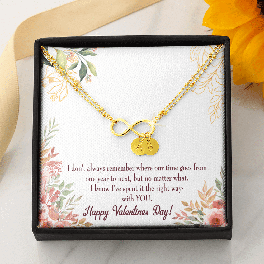 To My Girlfriend Time Well Spent Infinity Bracelet With Initial Charms - Infinity Bracelet