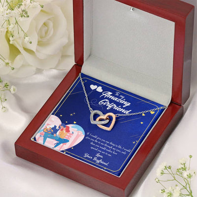 Future Wife Fiance Gift Boyfriend To Girlfriend Inseparable Love Pendant 18k Rose Gold Finish 16� Engagement Wedding Gift - Interlocking Hearts Necklace