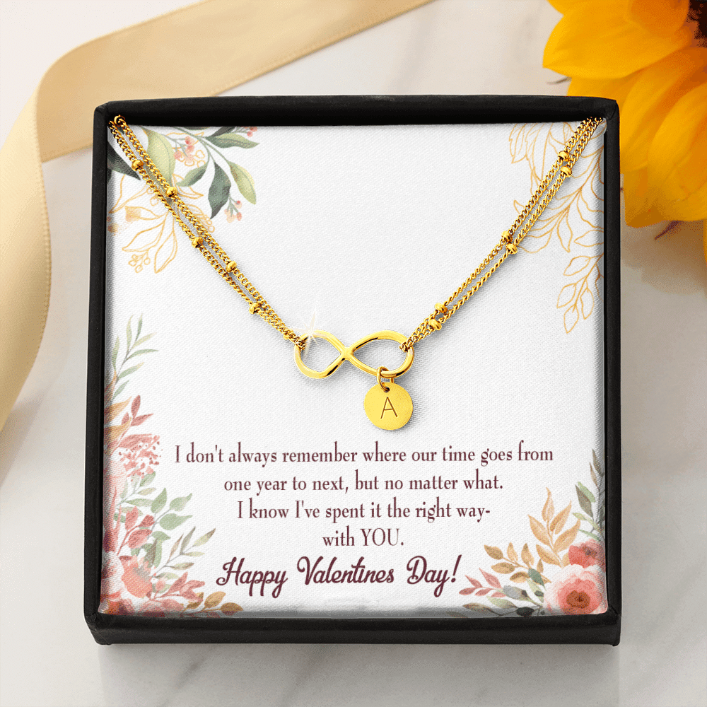 To My Girlfriend Time Well Spent Infinity Bracelet With Initial Charms - Infinity Bracelet