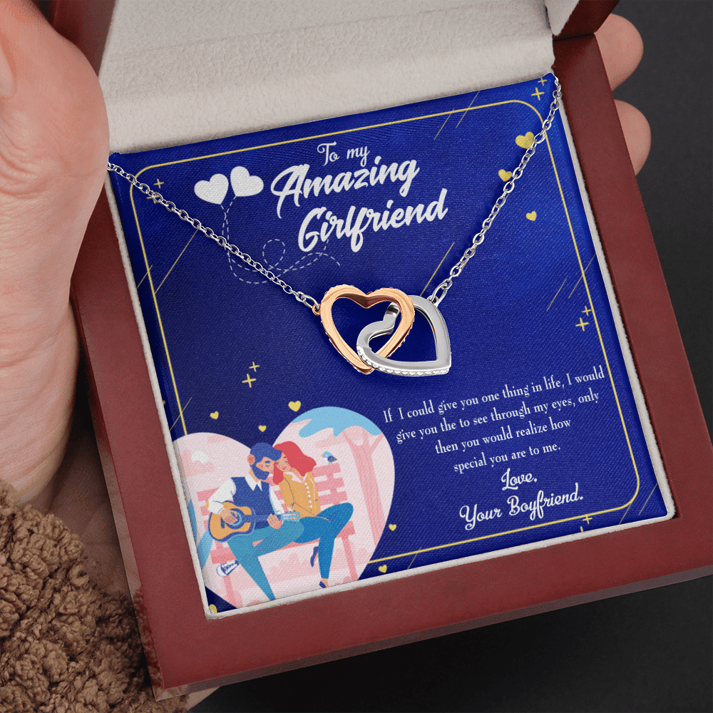 Future Wife Fiance Gift Boyfriend To Girlfriend Inseparable Love Pendant 18k Rose Gold Finish 16� Engagement Wedding Gift - Interlocking Hearts Necklace
