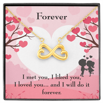 Forever Infinity Stainless Steel Pendant Message Card Wife Gift - Infinity Love Necklace