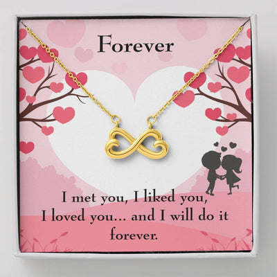 Forever Infinity Stainless Steel Pendant Message Card Wife Gift - Infinity Love Necklace