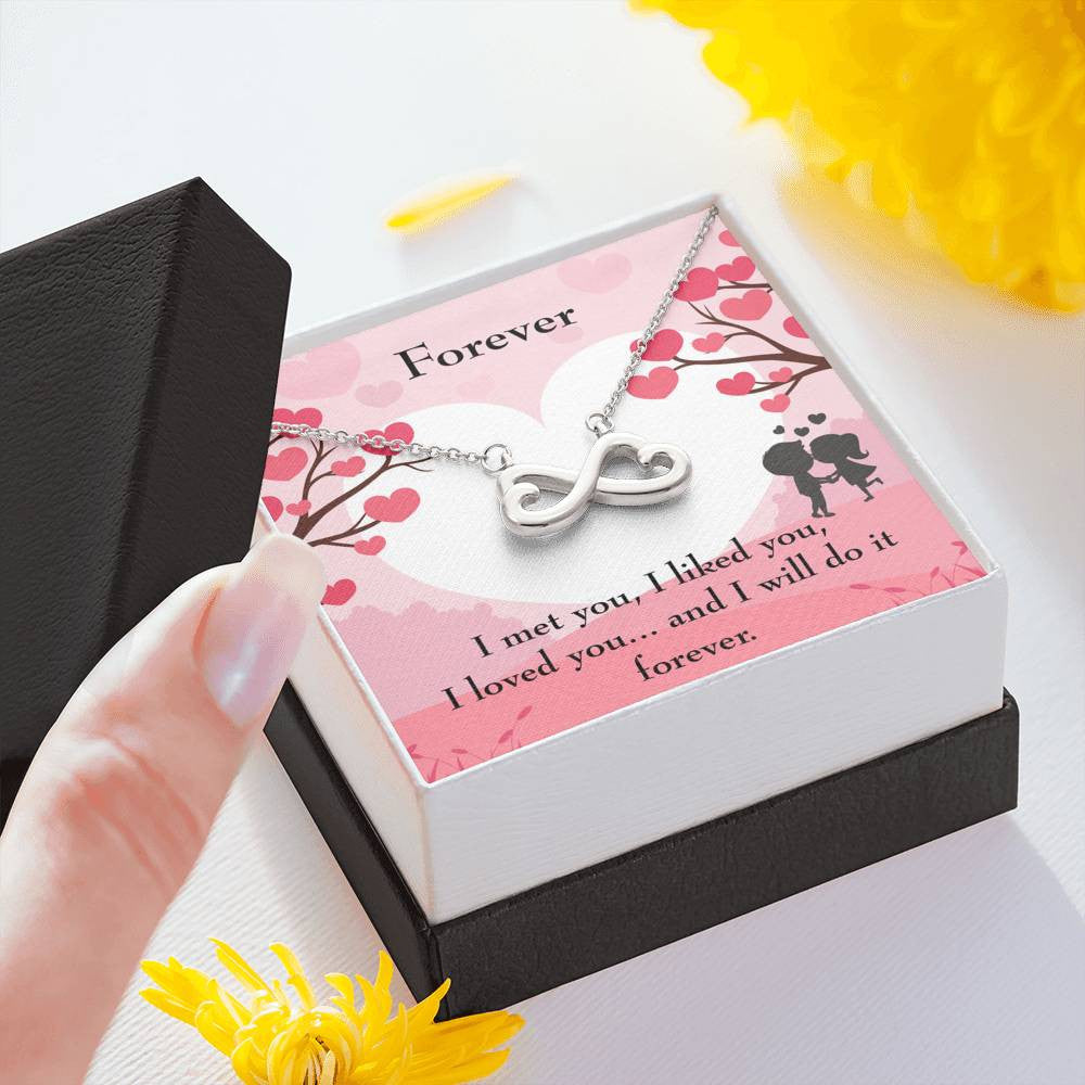 Forever Infinity Stainless Steel Pendant Message Card Wife Gift - Infinity Love Necklace