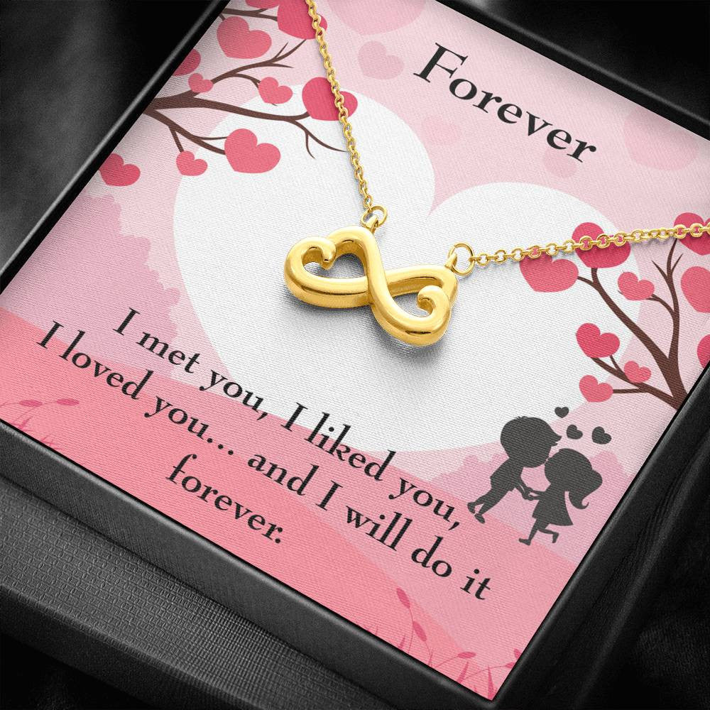 Forever Infinity Stainless Steel Pendant Message Card Wife Gift - Infinity Love Necklace