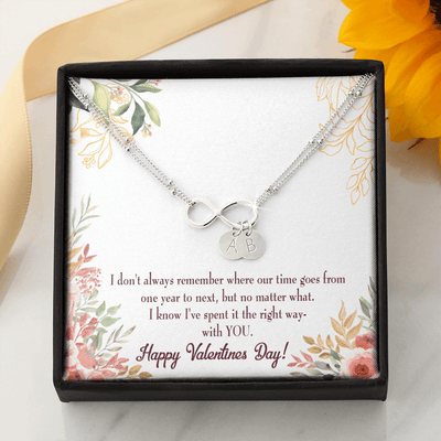 To My Girlfriend Time Well Spent Infinity Bracelet With Initial Charms - Infinity Bracelet