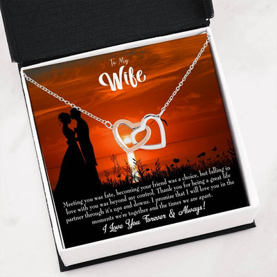 Wife Gift For Wife Birthday Always And Forever Inseparable Love Pendant 18k Rose Gold Finish 16� - Interlocking Hearts Necklace