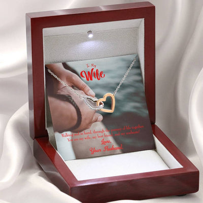 Wife Gift For Wife Birthday To My Soulmate Inseparable Love Pendant 18k Rose Gold Finish 16� - Interlocking Hearts Necklace