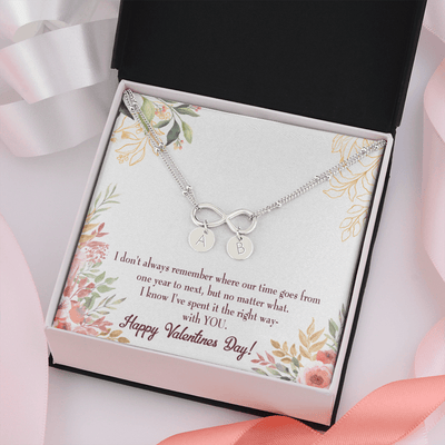 To My Girlfriend Time Well Spent Infinity Bracelet With Initial Charms - Infinity Bracelet