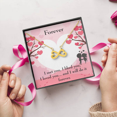 Forever Infinity Stainless Steel Pendant Message Card Wife Gift - Infinity Love Necklace