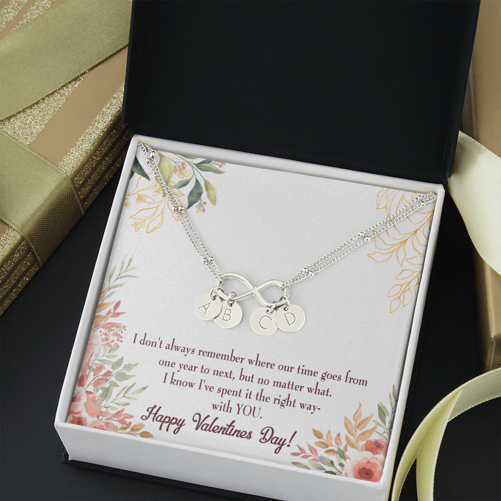 To My Girlfriend Time Well Spent Infinity Bracelet With Initial Charms - Infinity Bracelet