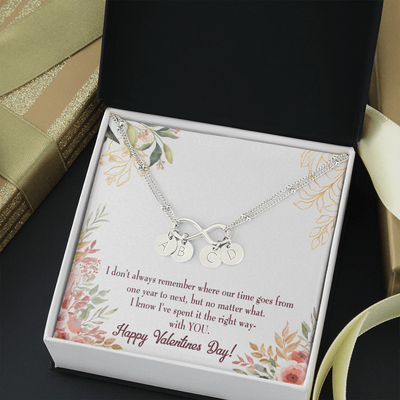 To My Girlfriend Time Well Spent Infinity Bracelet With Initial Charms - Infinity Bracelet