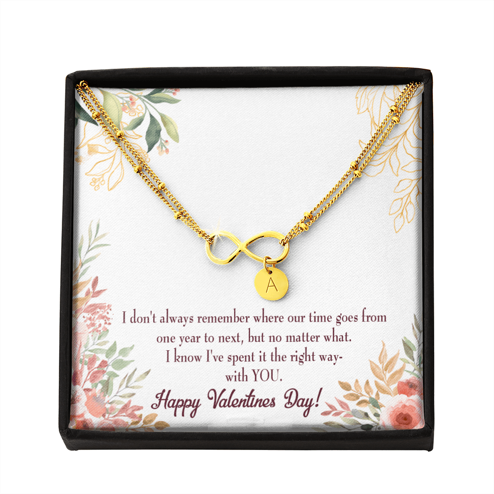 To My Girlfriend Time Well Spent Infinity Bracelet With Initial Charms - Infinity Bracelet