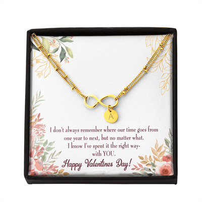 To My Girlfriend Time Well Spent Infinity Bracelet With Initial Charms - Infinity Bracelet