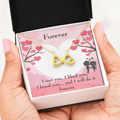 Forever Infinity Stainless Steel Pendant Message Card Wife Gift - Infinity Love Necklace