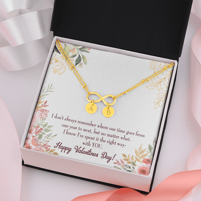 To My Girlfriend Time Well Spent Infinity Bracelet With Initial Charms - Infinity Bracelet