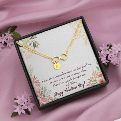 To My Girlfriend Time Well Spent Infinity Bracelet With Initial Charms - Infinity Bracelet