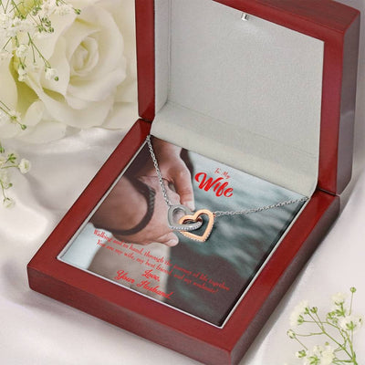 Wife Gift For Wife Birthday To My Soulmate Inseparable Love Pendant 18k Rose Gold Finish 16� - Interlocking Hearts Necklace