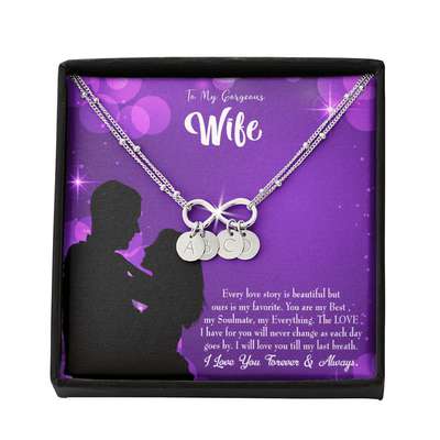 To My Wife Favorite Story Infinity Bracelet With Initial Charms - Infinity Bracelet