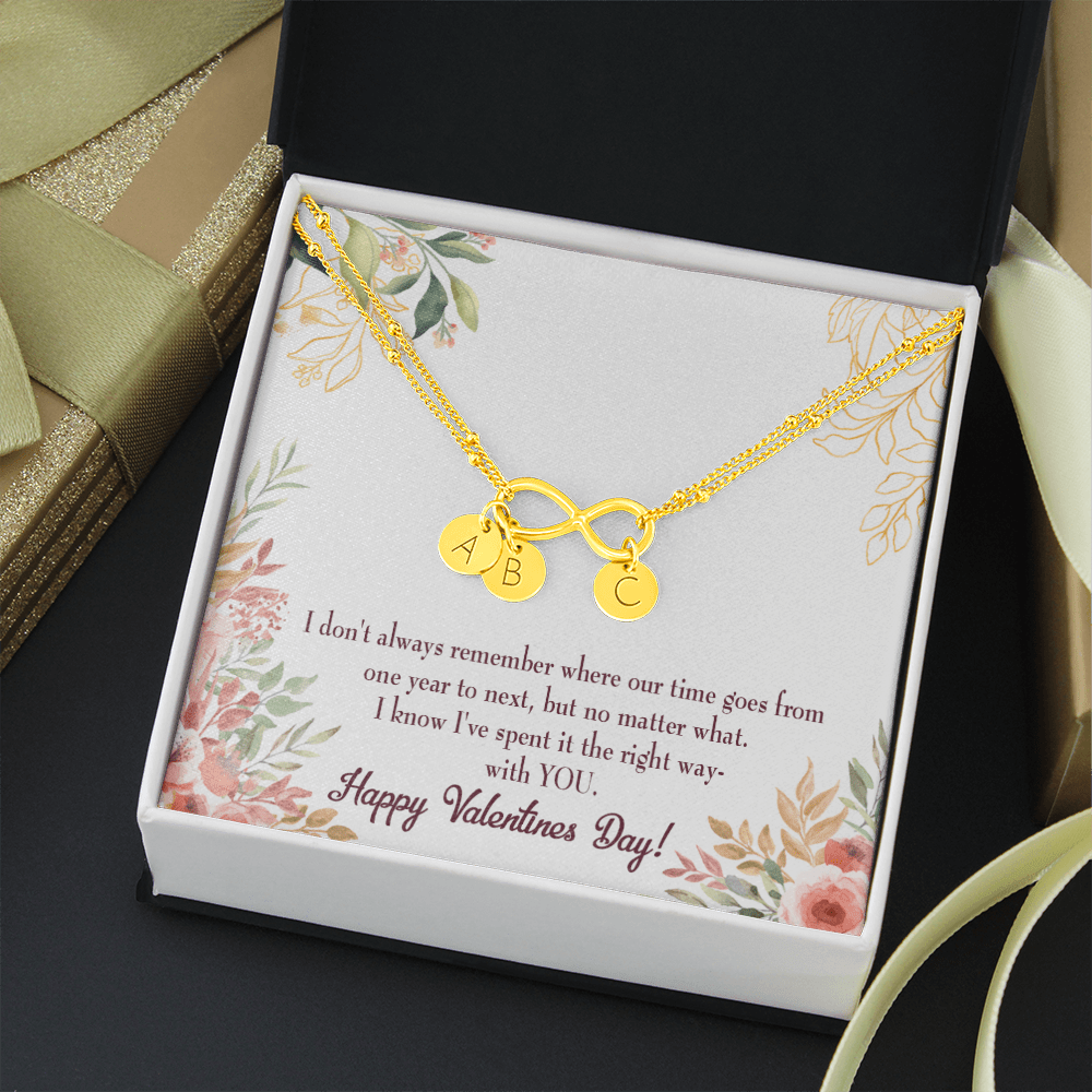 To My Girlfriend Time Well Spent Infinity Bracelet With Initial Charms - Infinity Bracelet