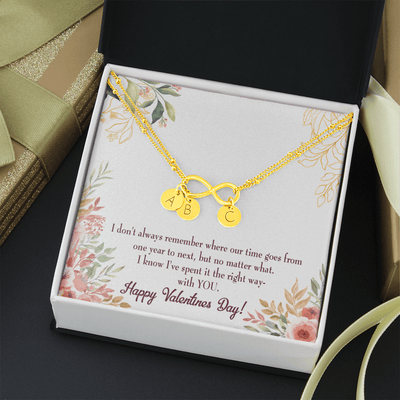 To My Girlfriend Time Well Spent Infinity Bracelet With Initial Charms - Infinity Bracelet