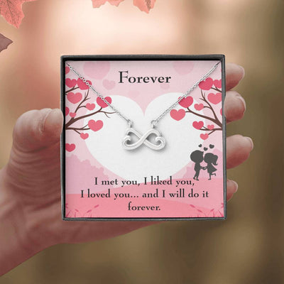 Forever Infinity Stainless Steel Pendant Message Card Wife Gift - Infinity Love Necklace