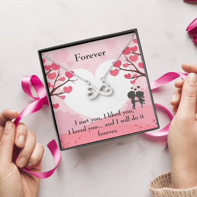 Forever Infinity Stainless Steel Pendant Message Card Wife Gift - Infinity Love Necklace