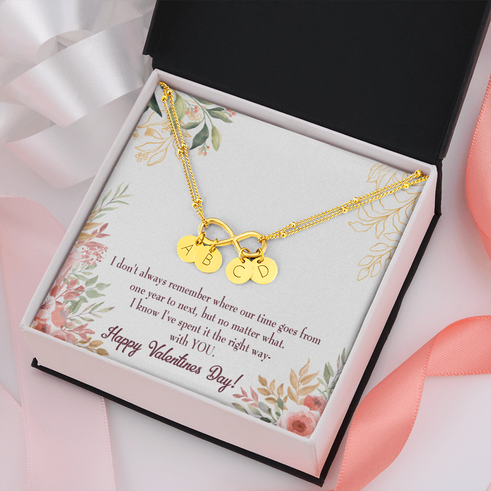 To My Girlfriend Time Well Spent Infinity Bracelet With Initial Charms - Infinity Bracelet