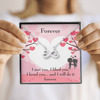 Forever Infinity Stainless Steel Pendant Message Card Wife Gift - Infinity Love Necklace