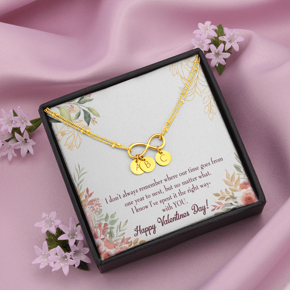 To My Girlfriend Time Well Spent Infinity Bracelet With Initial Charms - Infinity Bracelet