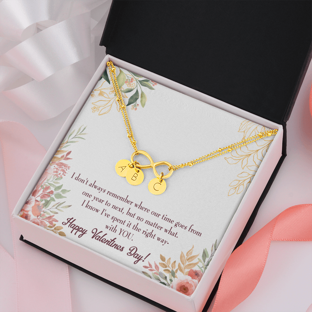 To My Girlfriend Time Well Spent Infinity Bracelet With Initial Charms - Infinity Bracelet