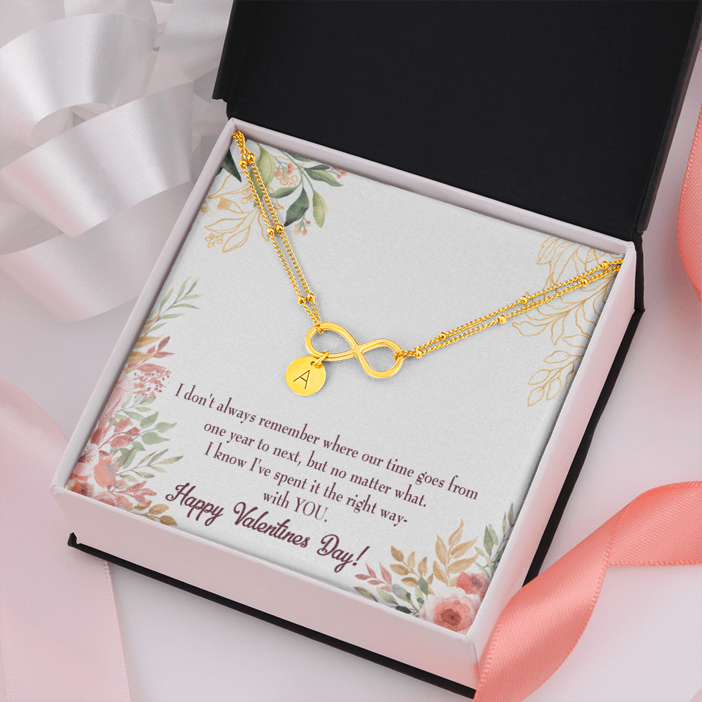 To My Girlfriend Time Well Spent Infinity Bracelet With Initial Charms - Infinity Bracelet