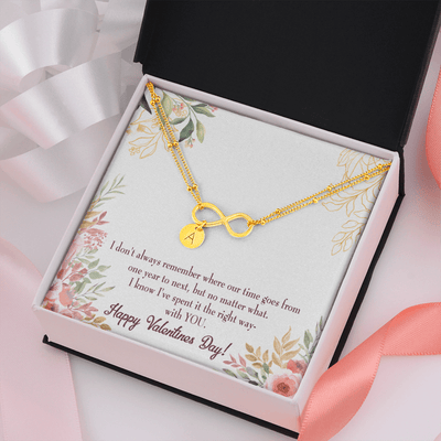 To My Girlfriend Time Well Spent Infinity Bracelet With Initial Charms - Infinity Bracelet